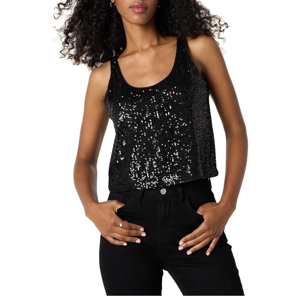 The Drop “Risa” Black Sequin Cami - Women’s Size XXS